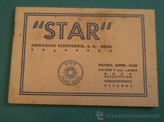 Militaria: Folleto Pistola Super-Star, calibre 9 mm largo