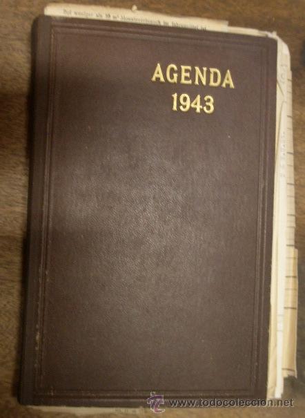 Militaria: Agenda alemana de 1943, con anotaciones a l&aacute;piz, contiene varias facturas