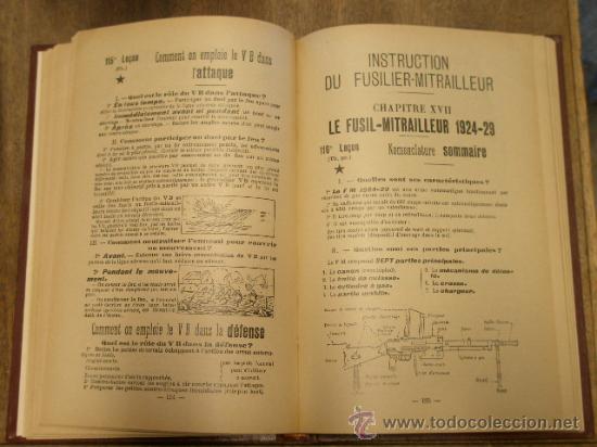 Militaria: Les le&ccedil;ons du gantassin, 1937, en franc&eacute;s, 111&ordf; edici&oacute;n, 212 p&aacute;g.