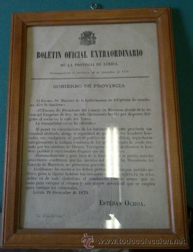 Militaria: 3 cuadros con p&aacute;ginas enmarcadas del boletin oficial extraordinario de la provincia de L&eacute;rida...