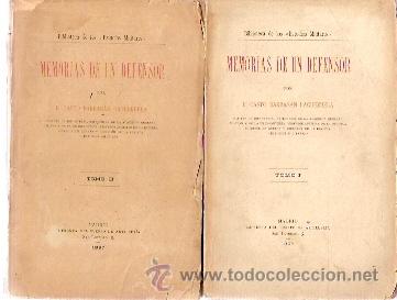 Military Antiques: MEMORIAS DE UN DEFENSOR. 2 vol&uacute;menes (Madrid, 1897) Memorias de un capit&aacute;n abogado defensor del Ej&eacute;r