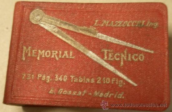 Militaria: Mini libro de 8 x 5, 5 x 2, 5 cms, Memorial t&eacute;cnico, conts de 731 p&aacute;g., 340 tablas., 210 figuras