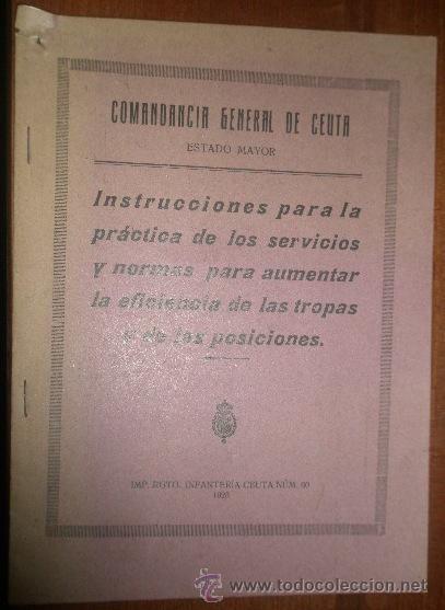 Militaria: Comandancia general de Ceuta, 1925, 17 p&aacute;g.