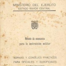 Militaria: 1951 NORMAS Y CONSEJOS PRACTICOS PARA OFICIALES Y SUBOFICIALES INSTRUCTORES. Lote 22046670