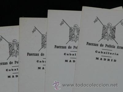 Militaria: Cinco fichas en blanco de la Policia Armada