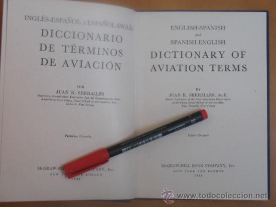 Militaria: Diccionario de t&eacute;rminos de Aviaci&oacute;n Espa&ntilde;ol- Ingles. Ver mas fotos.