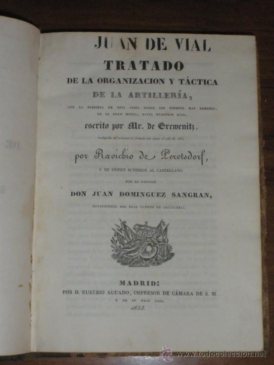 Militaria: TRATADO DE LA ORGANIZACI&Oacute;N Y T&Aacute;CTICA DE LA ARTILLER&Iacute;A - 1833