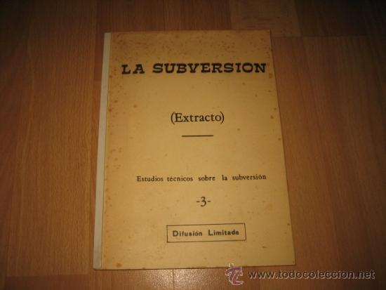 Militaria: LA SUBVERSION (EXTRACTO) ESTUDIOS TECNICOS SOBRE LA SUBVERSION 1977 - Foto 1