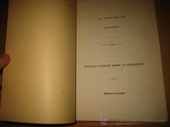 Militaria: LA SUBVERSION (EXTRACTO) ESTUDIOS TECNICOS SOBRE LA SUBVERSION 1977 - Foto 2