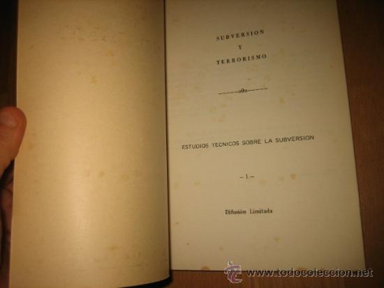 Militaria: SUBVERSION Y TERRORISMO.-ESTUDIOS TECNICOS SOBRE LA SUBVERSION 1977 - Foto 2