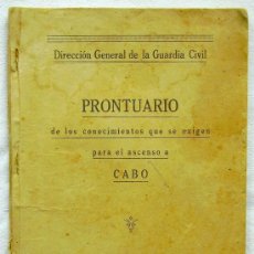 Militaria: PRONTUARIO DE LOS CONOCIMIENTOS PARA ASCENSO A CABO - D.G. GUARDIA CIVIL - MATERIAS CULTURALES. Lote 35057675