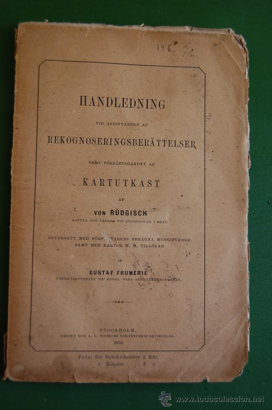 Militaria: HANDLEDNING (LIBRO DE ARTILLERIA) 1874