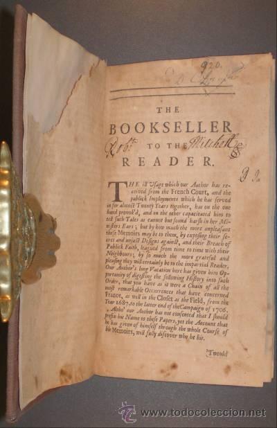 Militaria: THE MEMOIRS OF THE MARQUESS OF LANGALLERIE. 1708