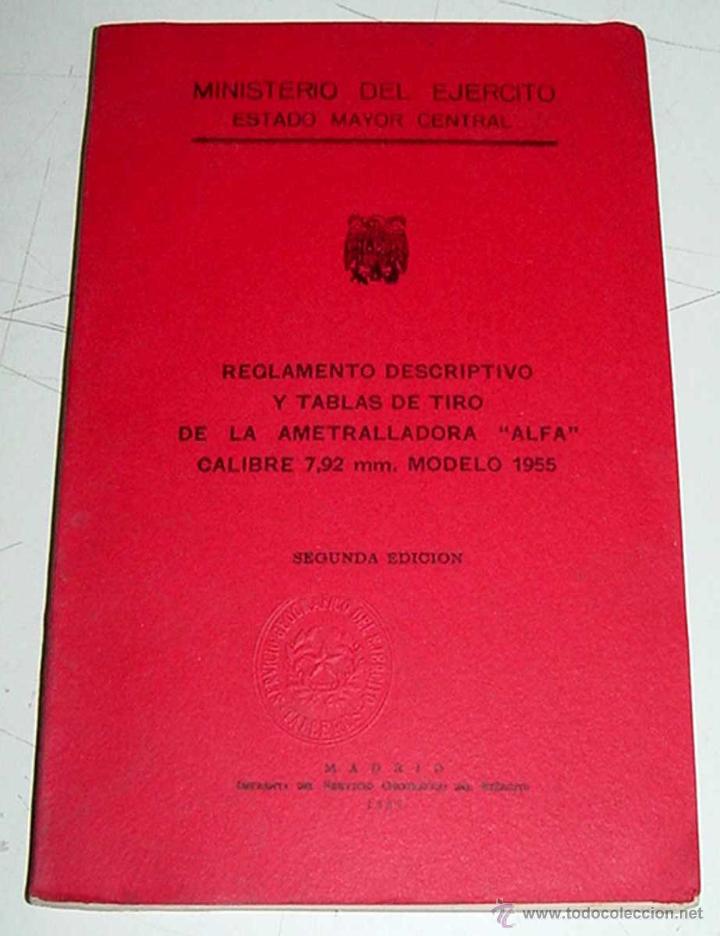 Militaria: Reglamento para la instruccion y tablas de tiro de la Ametralladora - ALFA calibre 7,92 mm. - modelo