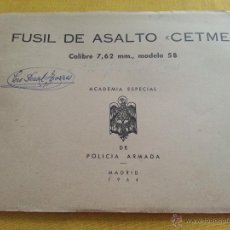 Militaria: MANUAL Y DESPIECE FUSIL DE ASALTO CETME CALIBRE 7,62 MOD 58, ACADEMIA POLICIA ARMADA, MADRID 1964