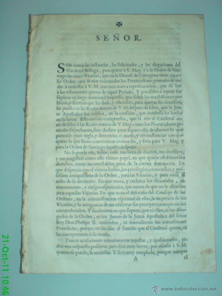 Militaria: CARDENAL BELLUGA. ORDEN DE SANTIAGO EN CARTAGENA MURCIA - OR&Iacute;GEN DE LAS ENCOMIENDAS. MUY RARO