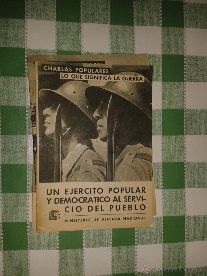 Military Antiques: Folleto, charlas populares, lo que significa la guerra, 15 p&aacute;ginas, rep&uacute;blica