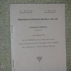 Militaria: CABALLERÍA, EXTRACTO DE LA CONFERENCIA DADA POR VICENTE PORTILLA EZPELETA, BILBAO, 1909. Lote 162315336