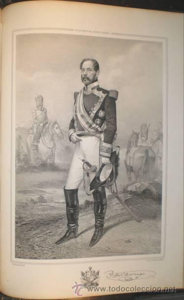 Militaria: CHAMORRO Y BAQUERIZO, Pedro: MARISCALES DE CAMPO. Frontis + 89 l&aacute;minas litogr&aacute;ficas. 1854