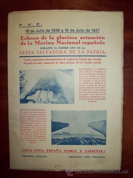 Militaria: VALL&Eacute;S COLLANTES, Francisco. Esbozo de la gloriosa actuaci&oacute;n de la Marina Nacional Espa&ntilde;ola durante