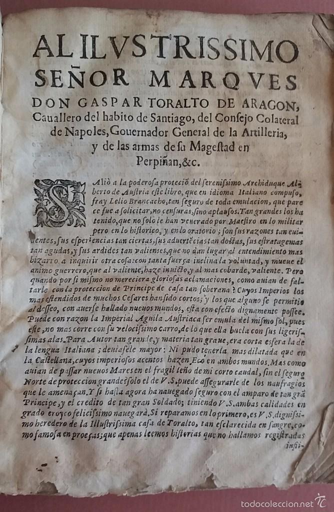 Militaria: a&ntilde;o 1639 CARGOS Y PRECEPTOS MILITARES PARA SALIR FAMOSO Y VALIENTE SOLDADO * Lelio Brancaccio 280 pg