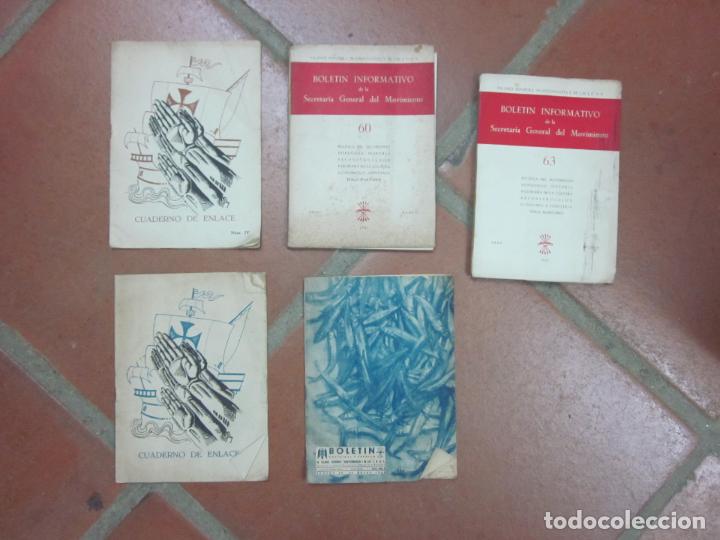Military Antiques: Lote 5 cuaderno o boletin de falange muy antiguos. Originales.