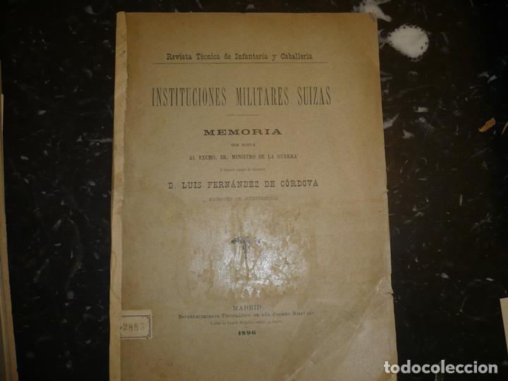Militaria: INSTITUCIONES MILITARES SUIZAS L.FERNANDEZ DE CORDOVA 1896 MADRID