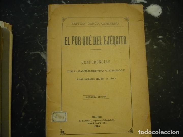 Militaria: EL POR QUE DEL EJERCITO 1906 MADRID GARCIA CAMINERO 1906 MADRID