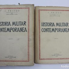 Militaria: L- 4166. HISTORIA MILITAR CONTEMPORANEA. J.PRIEGO. 1944. 2 TOMOS: TEXTO Y ATLAS.. Lote 66440698