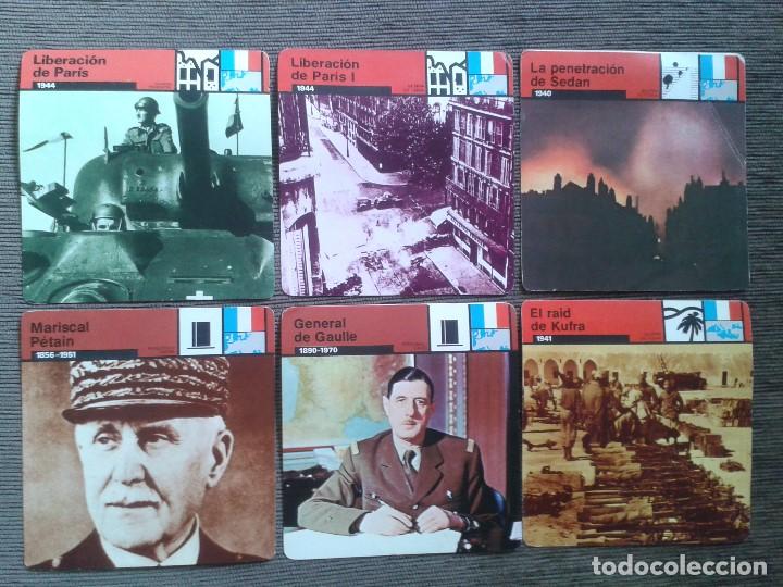 Militaria: 6 Fichas - Ed. Rencontre, 1978 - Relacionadas con Francia militar y en combate de los a&ntilde;os 40 --