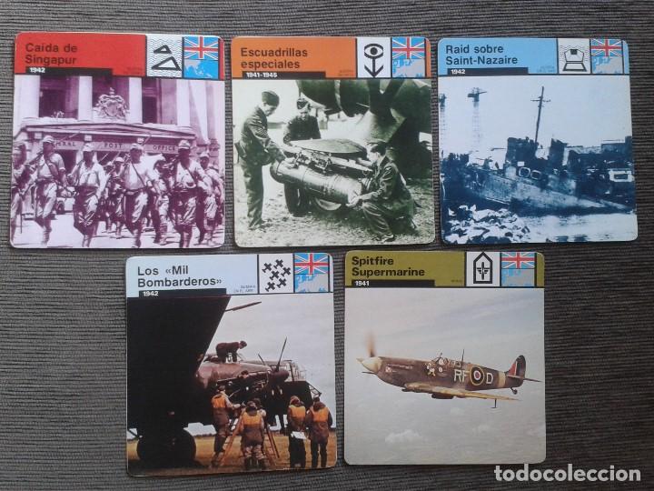 Militaria: 5 Fichas - Ed. Rencontre, 1978 - Relacionada con la Inglaterra Militar y B&eacute;lica de los a&ntilde;os 40 --