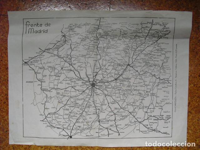 Militaria: 1937 GUERRA CIVIL MAPA DEL FRENTE DE MADRID