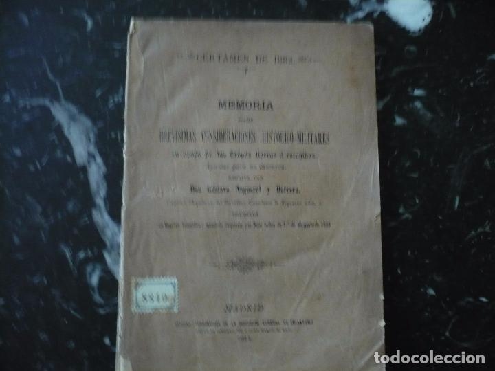 Militaria: MEMORIA HISTORICO MILITARES EN APOYO TROPAS LIGERAS O ESCOGIDAS GUSTAVO NOGUEROL 1884 MADRID