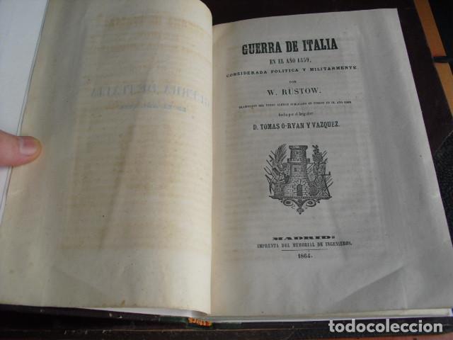 Military Antiques: 1864 LA GUERRA DE ITALIA EN 1859  CONSIDERADA POLITICA Y MILITARMENTE  W. RUSTOW