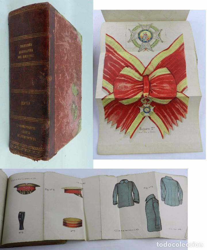 Militaria: Libro colecci&oacute;n legislativa del ejercito, a&ntilde;o 1920, con muchisimas figuras de la uniformidad, condec