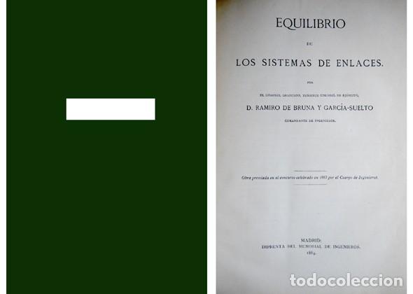 Militaria: BRUNA Y GARCIA-SUELTO, Ramiro de.  Equilibrio de los Sistemas de Enlaces.  1884.