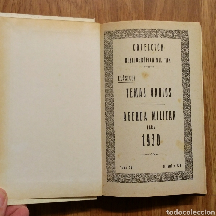 Militaria: Agenda Militar para 1930  - Cl&aacute;sicos Colecci&oacute;n Bibliogr&aacute;fica Militar