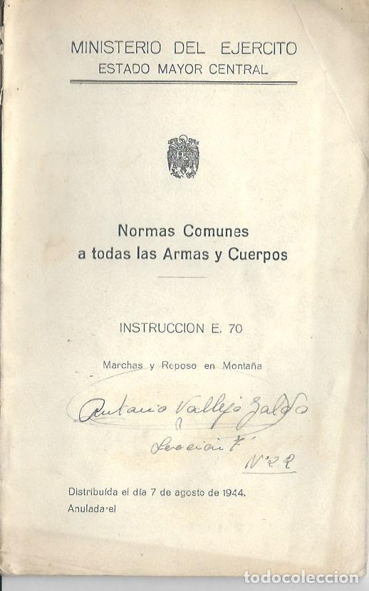 Militaria: R41-MINISTERIO DEL EJERCITO ESTADO MAYOR CENTRAL NORMAS COMUNES A TODAS LAS ARMAS Y CUERPOS- 1944