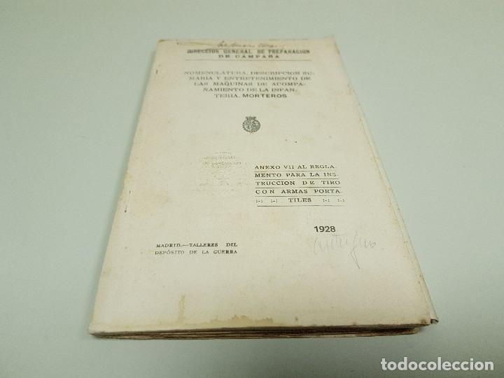 Militaria: 818- LIBRO ANEXO VII MORTEROS VER DESCRIPCION A&Ntilde;O 1928 MADRID