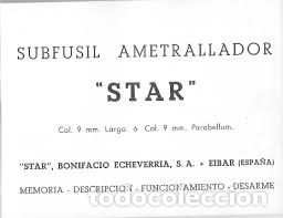 Militaria: SUBFUSIL AMETRALLADOR STAR Z42 MEMORIA DESCRIPCION FUNCIONAMIENTO DESARME