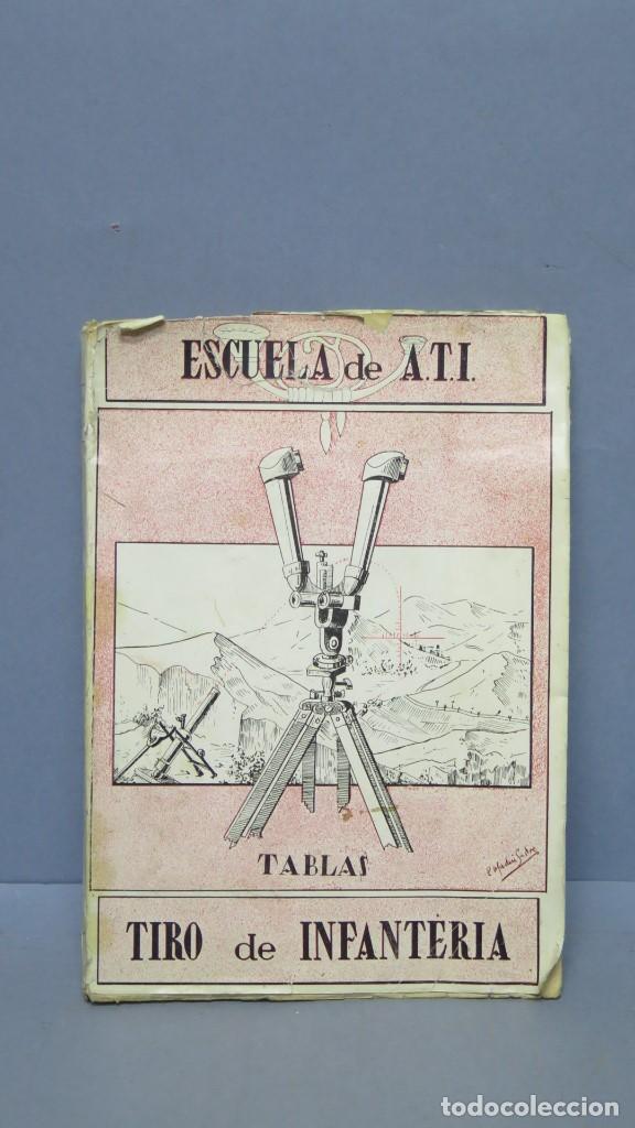 Militaria: ESCUELA DE A.T.I. TABLAS. TIRO DE INFANTERIA. FORMULARIO Y RECORDATORIO DE TIRO. 1947