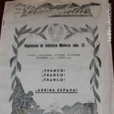 Militaria: CARRACLACA, REGIMIENTO DE INFANTERIA MALLORCA Nº 13 LORCA, 1953-1954. Lote 145585310