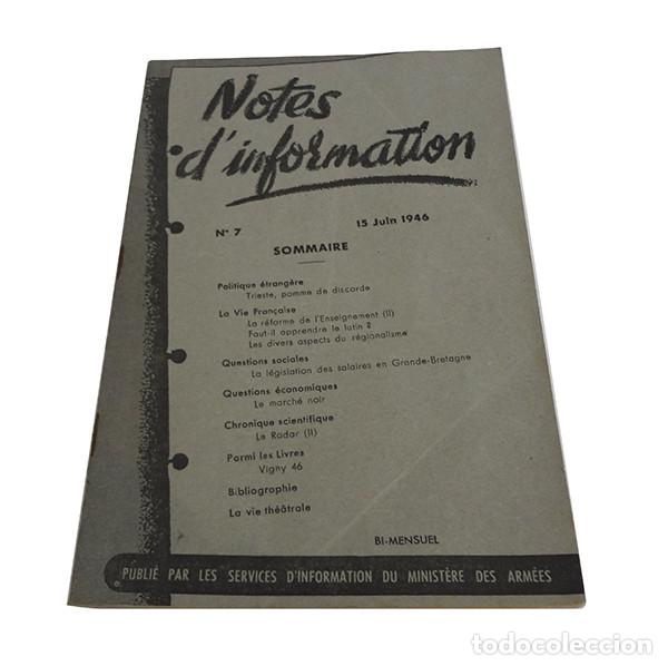 Military Antiques: 2 Cuadernos de actualidad del Ministerio de Guerra franc&eacute;s (1946)