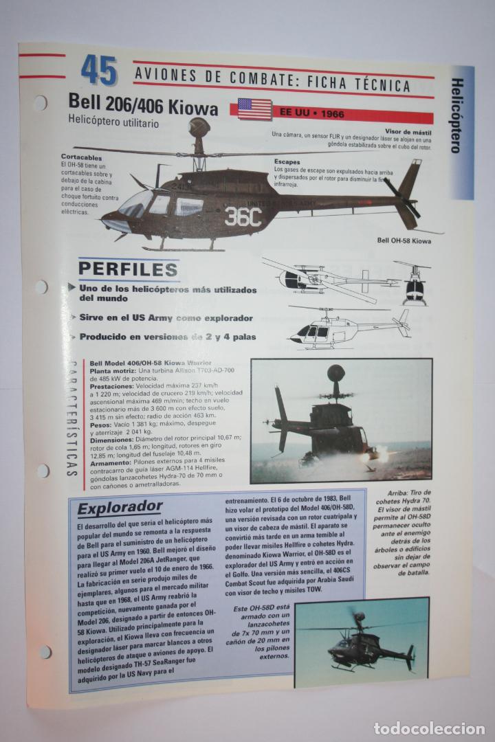 Militaria: LOTE 2 FICHAS T&Eacute;CNICAS n&ordm; 45 y n&ordm; 46 *** COLECCI&Oacute;N AVIONES DE COMBATE (ALTAYA) *** MILITAR / GUERRA