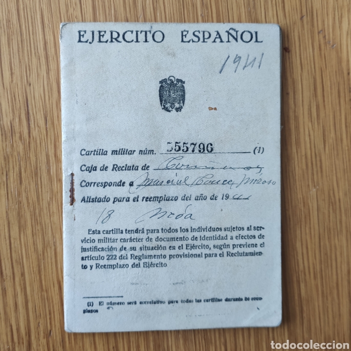 Militaria: CARTILLA MILITAR 1942 EJ&Eacute;RCITO ESPA&Ntilde;OL CON ANOTACIONES Y SELLOS - LA CORU&Ntilde;A