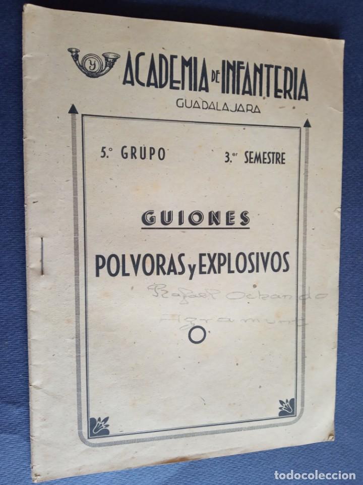 Military Antiques: guiones - polvora y explosivos - 5&ordm; grupo - 3&ordm; semestre - academia de infanteria - guadalajara