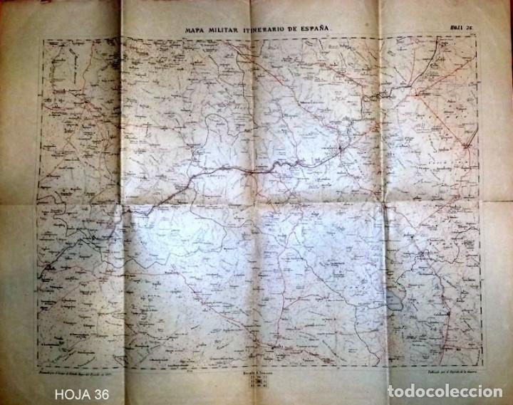 Militaria: MAGNIFICO MAPA MILITAR ITINERARIO DE ESPA&Ntilde;A.HOJA 36,CUERPO DEL ESTADO MAYOR 1890