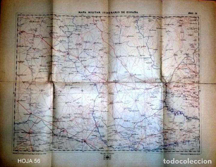 Militaria: MAGNIFICO MAPA MILITAR ITINERARIO DE ESPA&Ntilde;A.HOJA 56,CUERPO DEL ESTADO MAYOR 1888