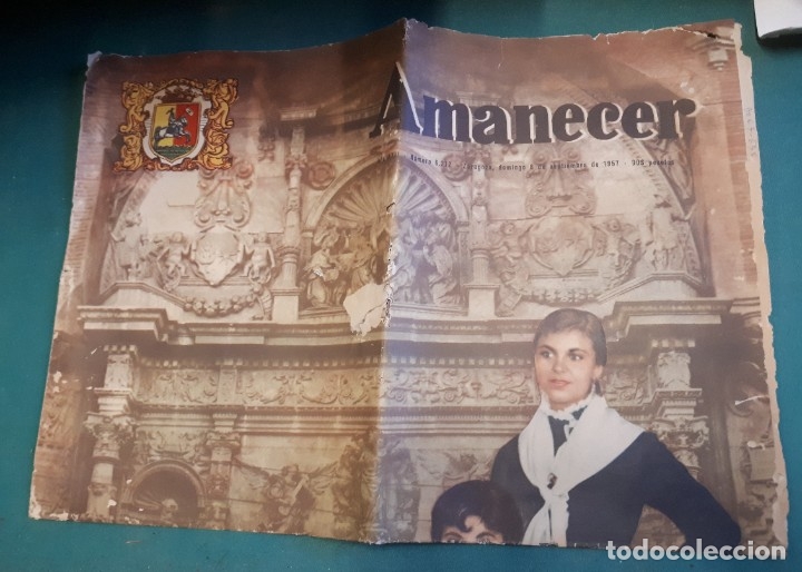 Militaria: Portada del n&ordm; 6272 del Diario Amanecer, 8 de septiembre de 1957, fiestas de Calatayud