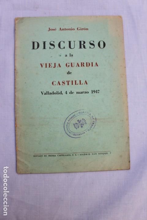 Militaria: LIBRILLO DISCURSO A LA VIEJA GUARDIA DE CASTILLA